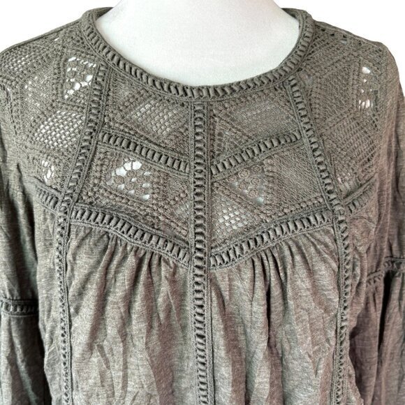 Sundance Top Blouse Size Small Boho Royal Rosie Crinkled Long Sleeve - Picture 3 of 9
